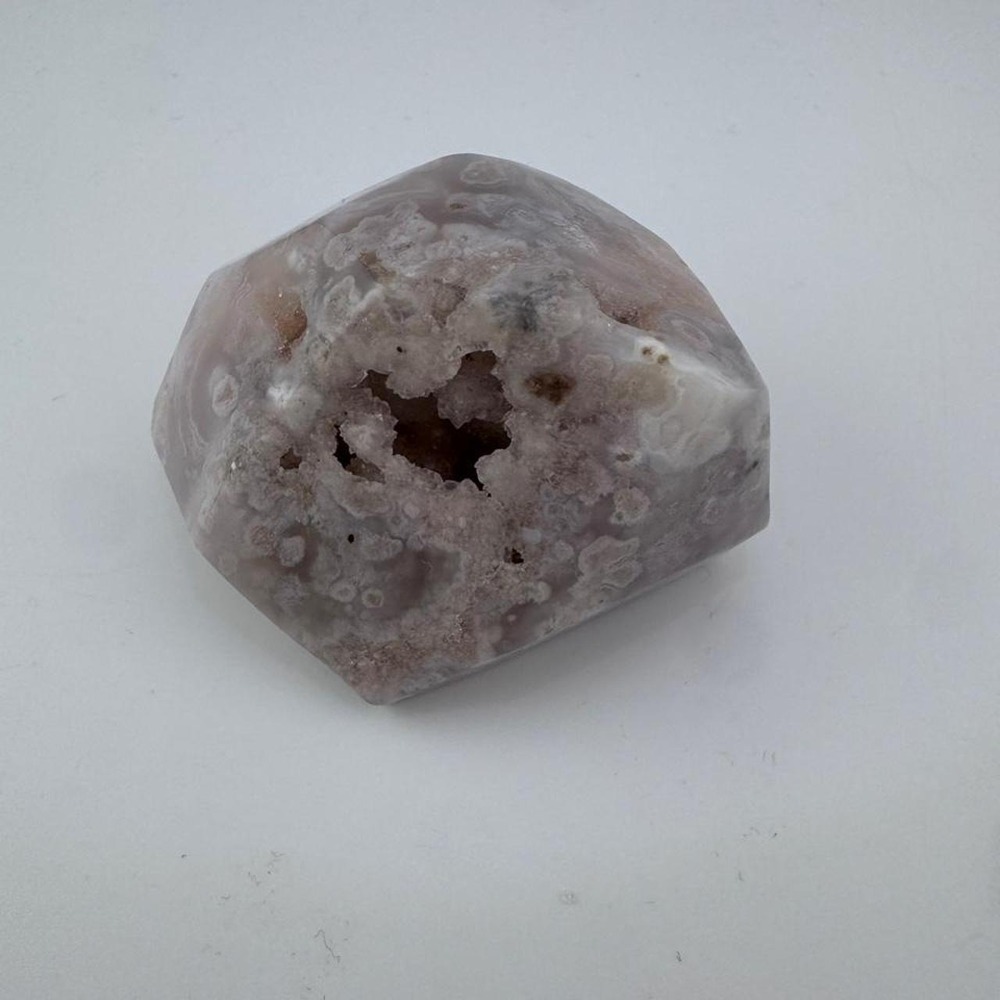 Pink Flower Agate polished Freeform with druzy